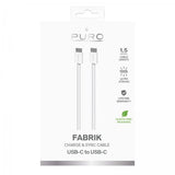 Puro Kabel Fabrik 2.0 60W USB-C till USB-C 1.5m Vit