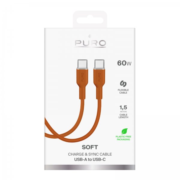 Puro Kabel TPE 25W USB-C till USB-C 1.5m Desert Sun