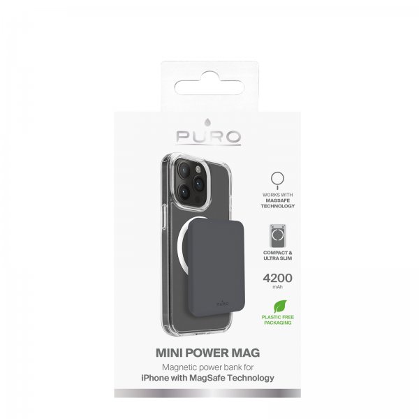 Puro MagSafe Powerbank Mini Power Mag Grå