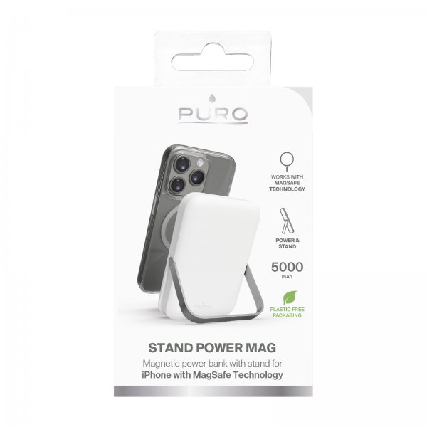 Puro Powerbank Stand Power Mag 5000 mAh Vit