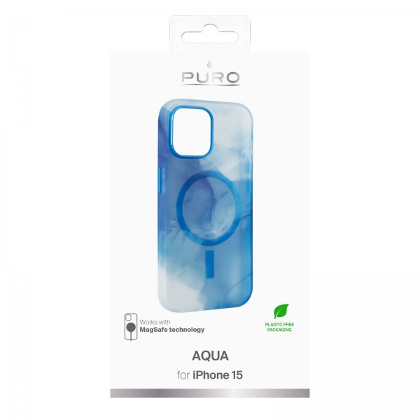 Puro iPhone 15 Skal Aqua Blå