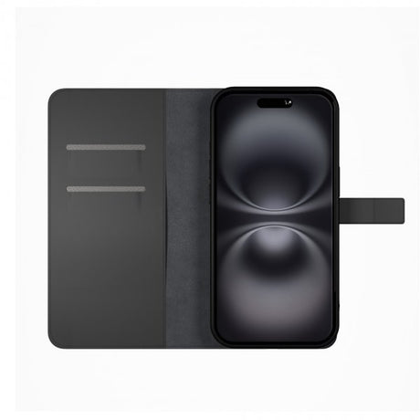Puro iPhone 16 Fodral Wallet Stand Svart
