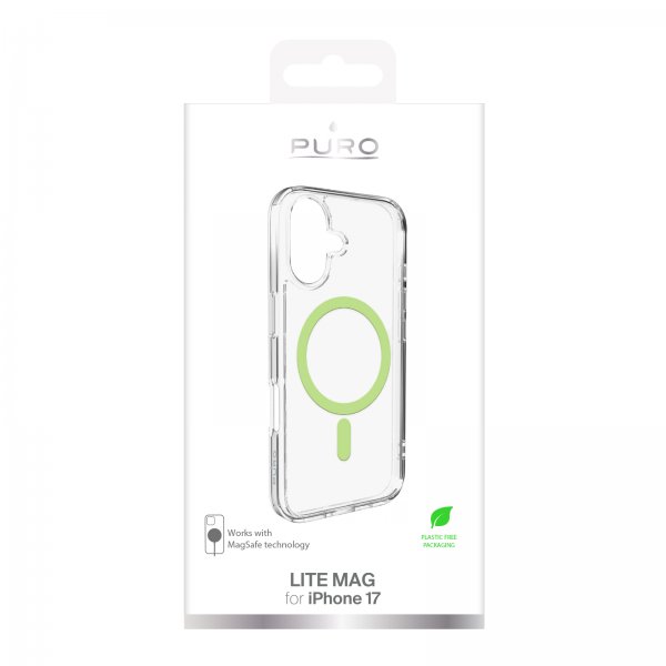 Puro iPhone 17 Skal Lite Mag Transparent Grön