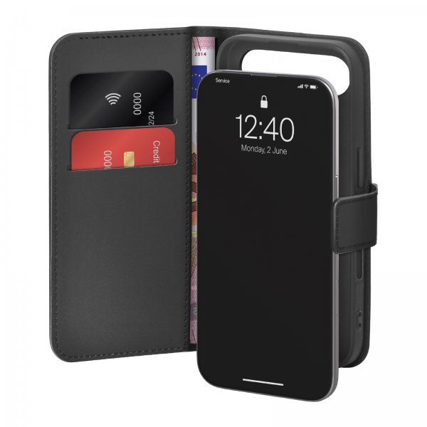 Puro iPhone Air Fodral Wallet Stand Svart