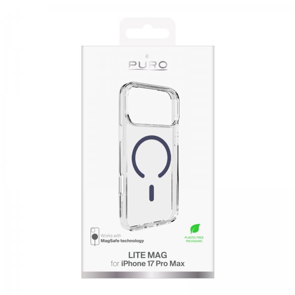 Puro iPhone 17 Pro Max Skal Lite Mag Transparent Blå