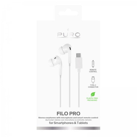 Puro Trådade Hörlurar Filo Pro USB-C Vit
