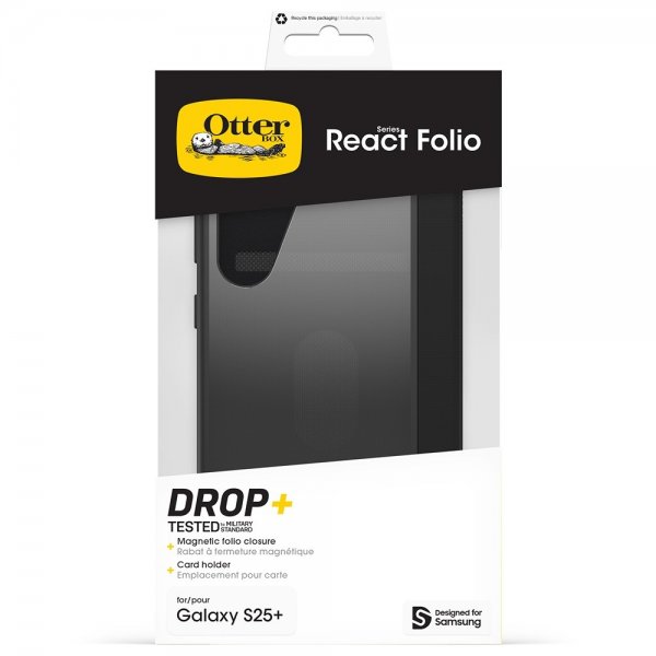 Otterbox Samsung Galaxy S25 Plus Fodral React Folio Black Crystal