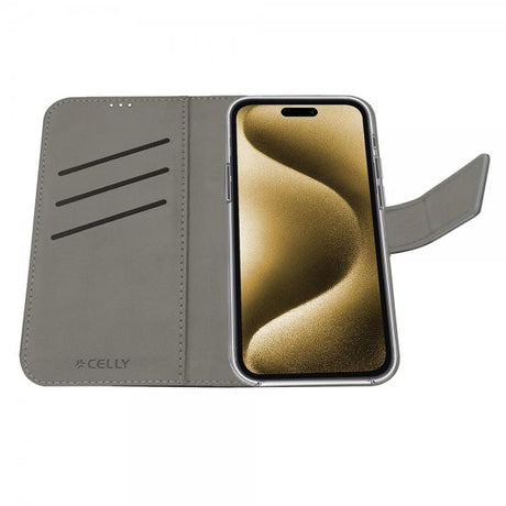 Celly iPhone Air Fodral Wally Wallet Case Svart