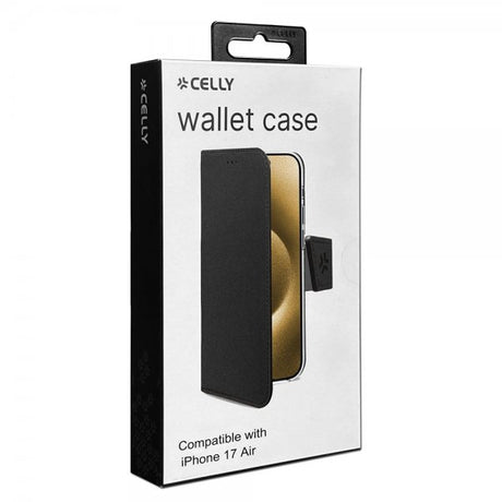 Celly iPhone Air Fodral Wally Wallet Case Svart