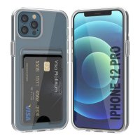- iPhone 12/iPhone 12 Pro - Skal - Korthållare - Transparent