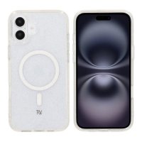 - iPhone 16 Plus - Skal - Glitter MagSafe - Vit