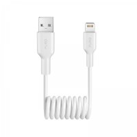 - Kabel - Spiral Lightning till USB-A - 1m Vit