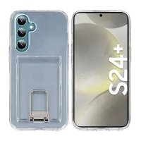 - Samsung Galaxy S24 Plus - Skal - med Stativ Korthållare - Transparent