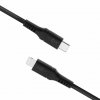- Kabel - Liquid Silicone - USB-C/Lightning 1.2m Svart