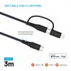 - Kabel - 2in1 USB-C/Lightning 60W - 3m Svart