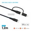 - Kabel - 2in1 USB-C/Lightning 60W - 1.2m Svart