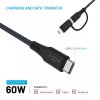 - Kabel - 2in1 USB-C/Lightning 60W - 1.2m Svart