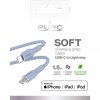 - Kabel - Soft Charge & Sync Cable - USB-C/Lightning 1.5m Ljusblå