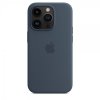 - iPhone 14 Pro Max - Skal - Silicone Case MagSafe - Storm Blue