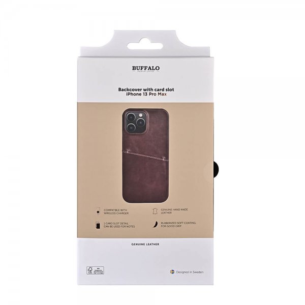 - iPhone 13 Pro Max - Skal - Backcover with Card Slot - Brun