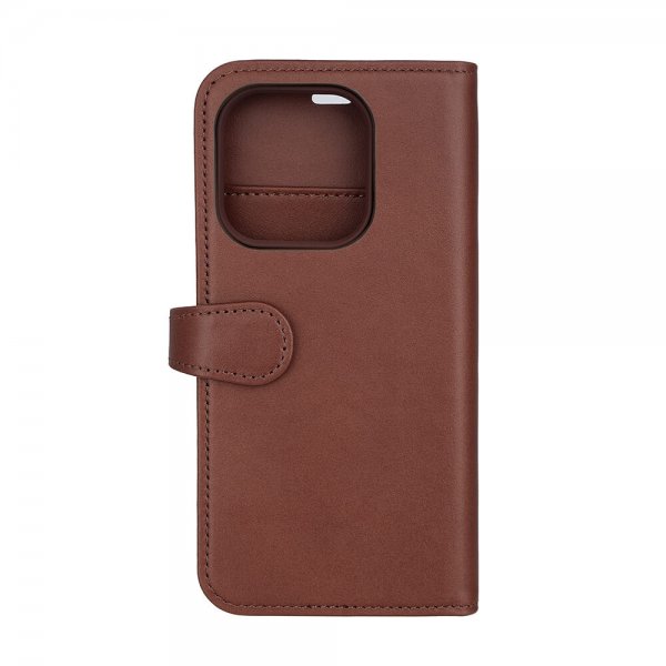 - iPhone 15 Pro - Fodral - 3 Kortfack Löstagbart Skal MagSeries - Brun