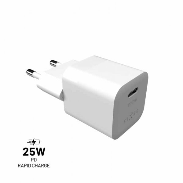 - Laddare - Mini PD Travel Charger USB-C 25W - Vit