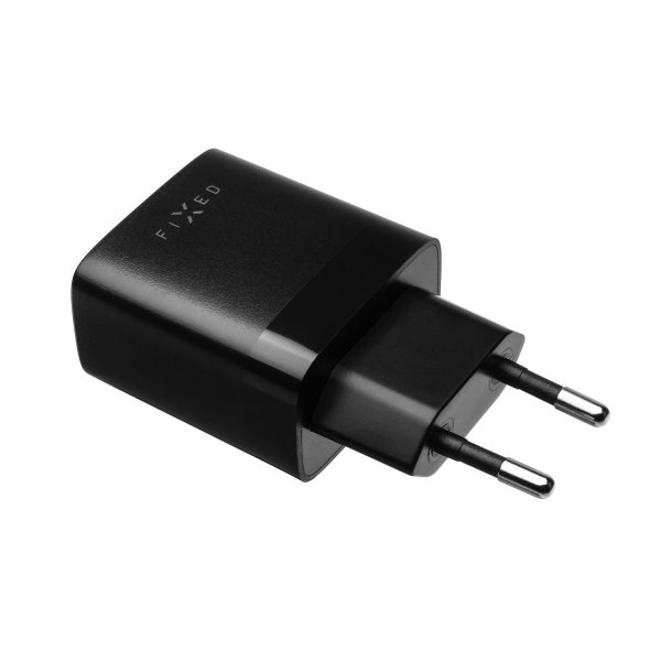 - Laddare med USB-C Kabel - 1m 2xUSB-A 17W Svart