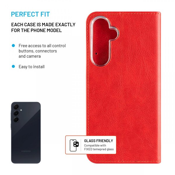 - Samsung Galaxy A55 - Fodral - Opus Book - Röd