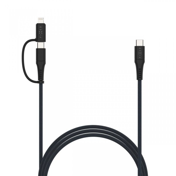 - Kabel - 2in1 USB-C/Lightning 60W - 1.2m Svart