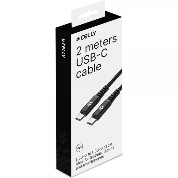 - Kabel - USB-C/USB-C PD 100W 2m - Svart