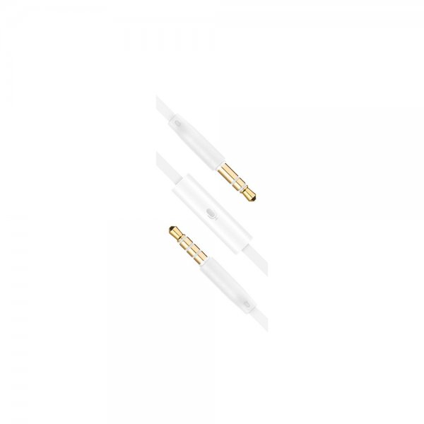 - Kabel - AUX 3.5mm med Mikrofon - 1m Vit