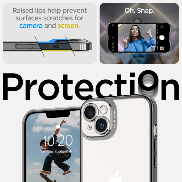 - iPhone 14 Plus - Skal - Optik Crystal - Chrome Gray