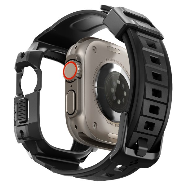 - Apple Watch Ultra 49mm - Skal och Armband Rugged Armor Pro - Svart