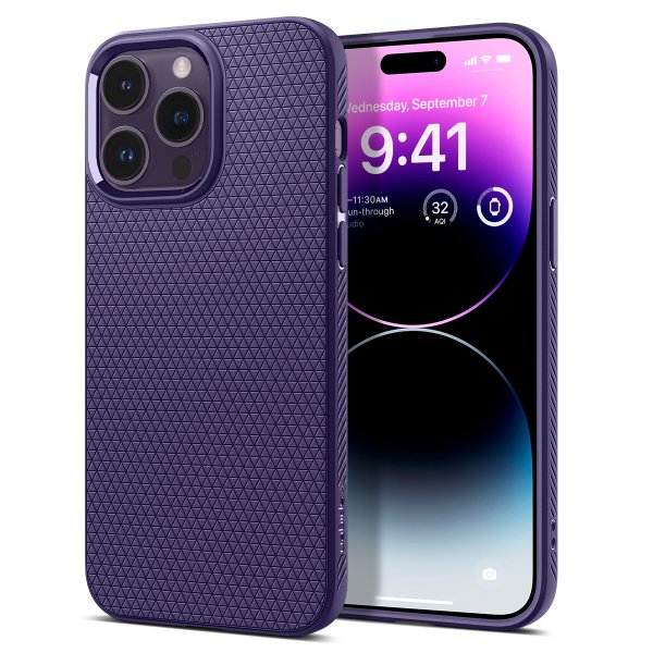 - iPhone 14 Pro Max - Skal - Liquid Air - Deep Purple