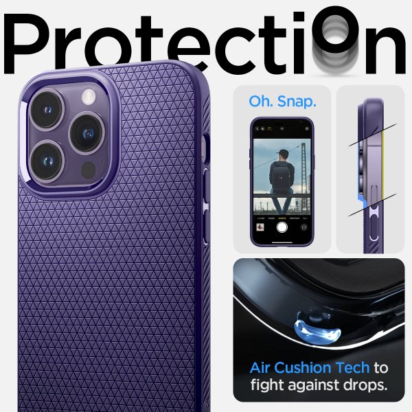 - iPhone 14 Pro Max - Skal - Liquid Air - Deep Purple