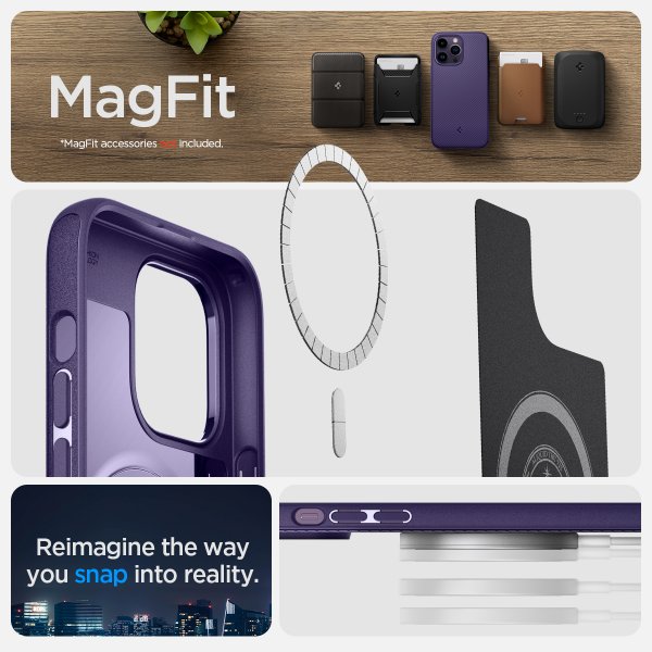 - iPhone 14 Pro Max - Skal - Mag Armor MagFit - Deep Purple