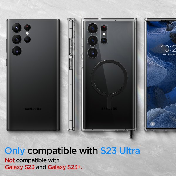 - Samsung Galaxy S23 Ultra - Skal - Ultra Hybrid Metal Ring MagFit - Svart