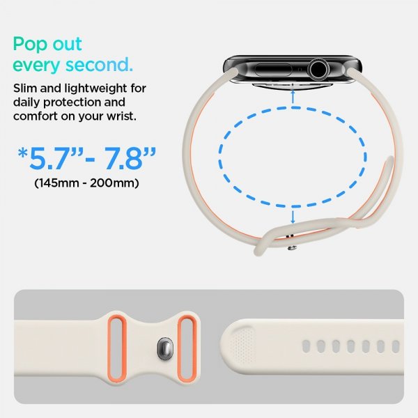 - Apple Watch 44/45/46mm/Watch Ultra 49mm - Armband - Nano Pop - Orange Beige