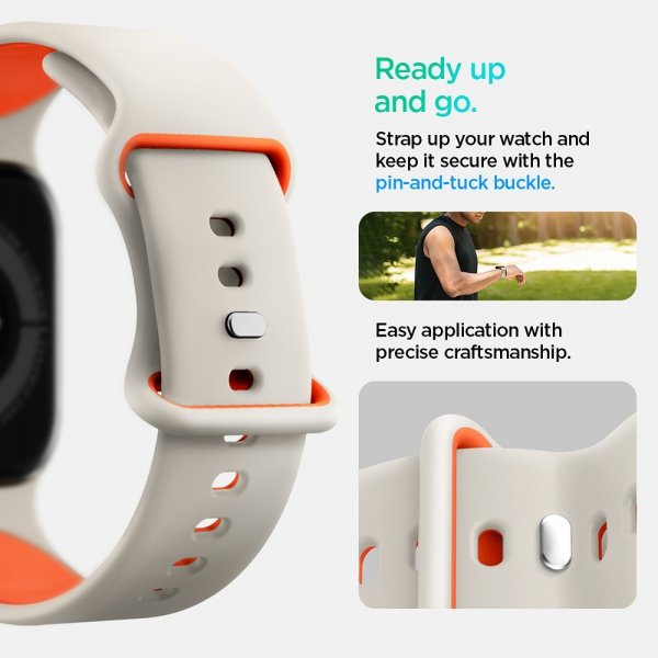 - Apple Watch 44/45/46mm/Watch Ultra 49mm - Armband - Nano Pop - Orange Beige