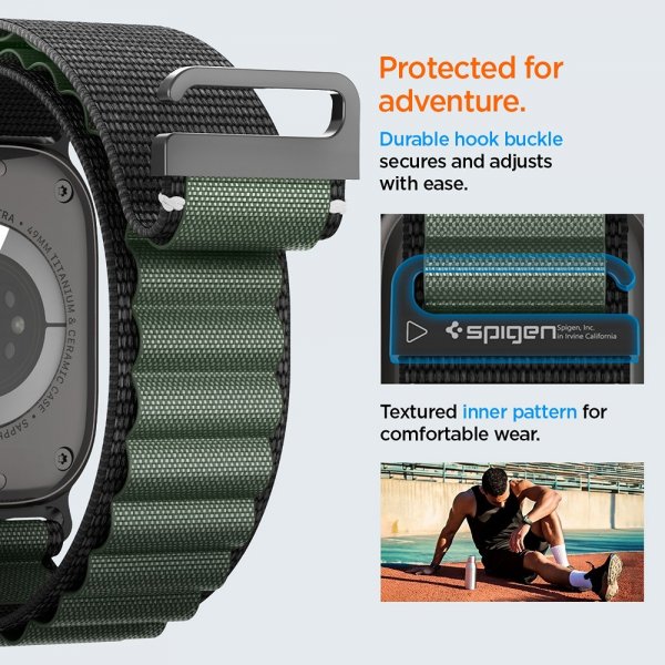 - Apple Watch 44/45/46mm/Watch Ultra 49mm - Armband - WBF1 - Svart Grön