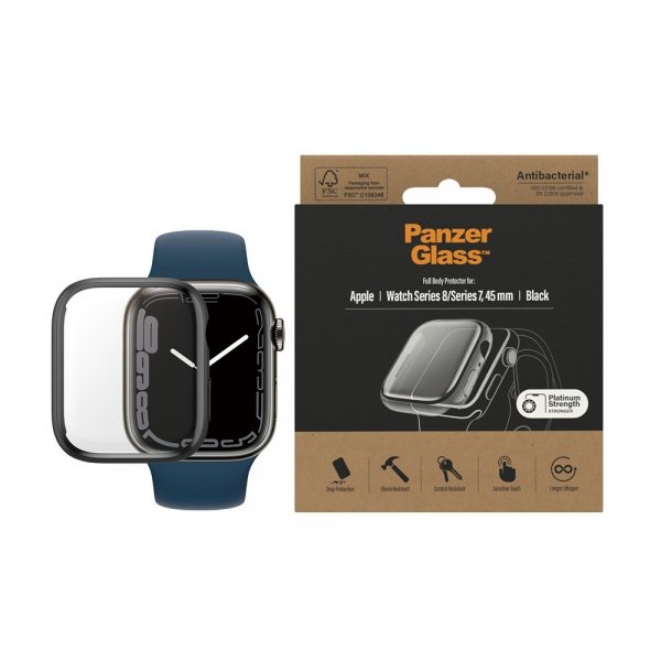 - Apple Watch 45mm - Skal & Skärmskydd - Svart - Full Body Protection