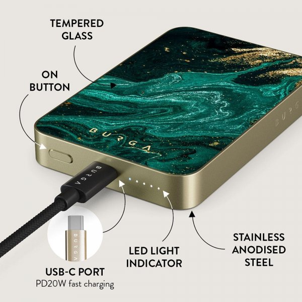 - Powerbank - MagSafe 5000 mAh - Emerald Pool - Gold