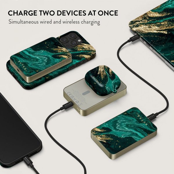 - Powerbank - MagSafe 5000 mAh - Emerald Pool - Gold