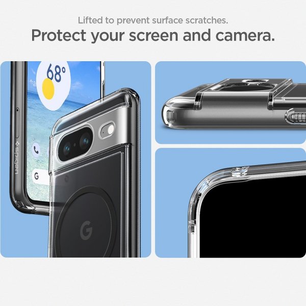 - Google Pixel 8 - Skal - Ultra Hybrid Metal Ring MagFit - Svart