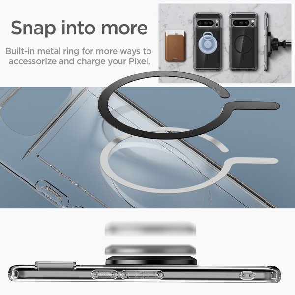 - Google Pixel 8 Pro - Skal - Ultra Hybrid Metal Ring MagFit - Svart