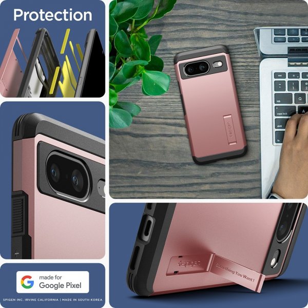 - Google Pixel 8 - Skal - Tough Armor - Roseguld