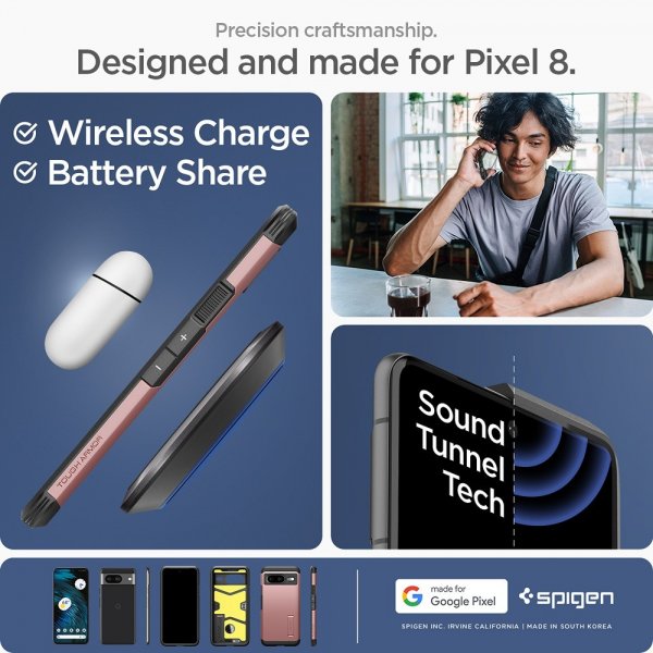- Google Pixel 8 - Skal - Tough Armor - Roseguld