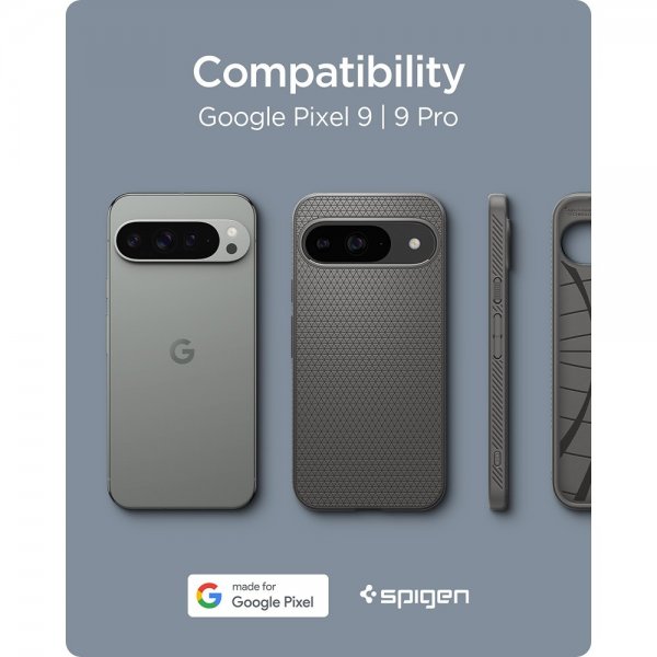 - Google Pixel 9/Pixel 9 Pro - Skal - Liquid Air - Marble Gray