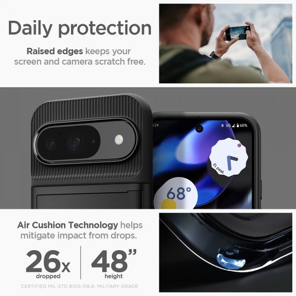 - Google Pixel 9/Pixel 9 Pro - Skal - Slim Armor CS - Svart
