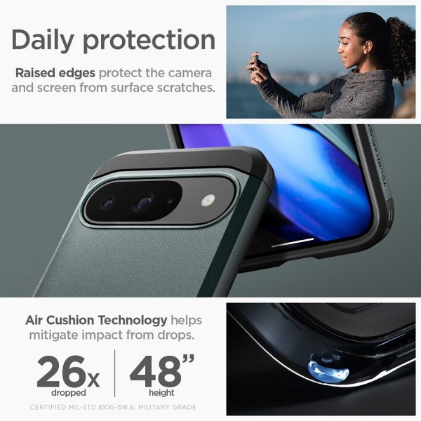 - Google Pixel 9/Pixel 9 Pro - Skal - Tough Armor - Abyss Green